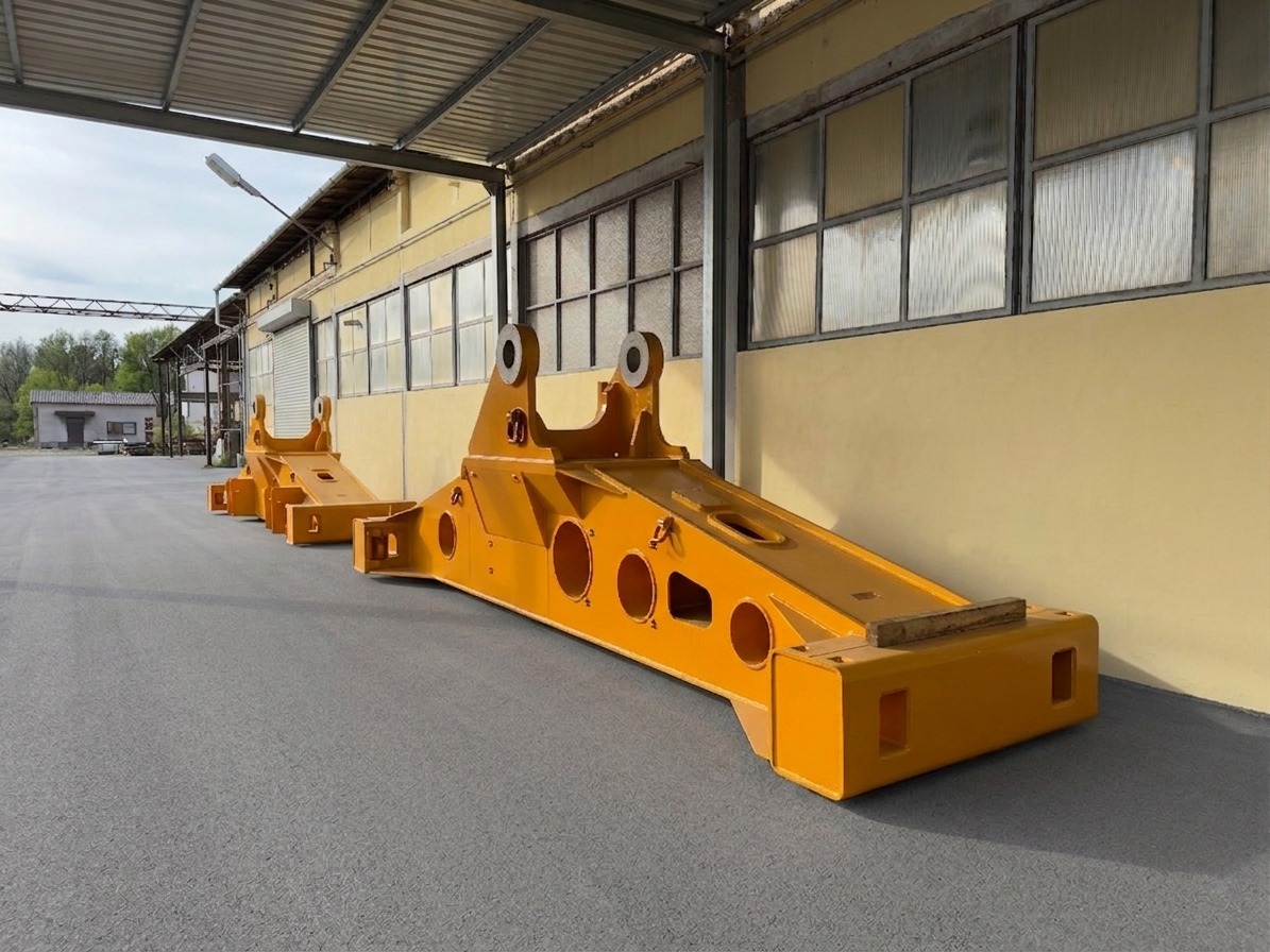Large yellow painted structural steel components